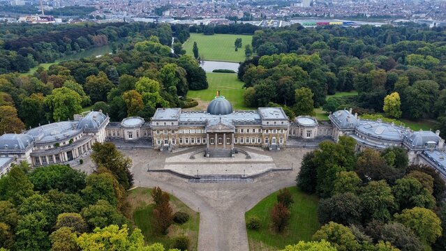 drone photo Laeken castle Brussels Belgium europe