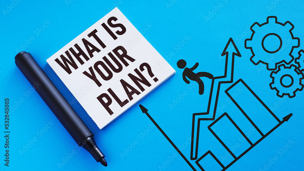 Poster What is your plan is shown using the text