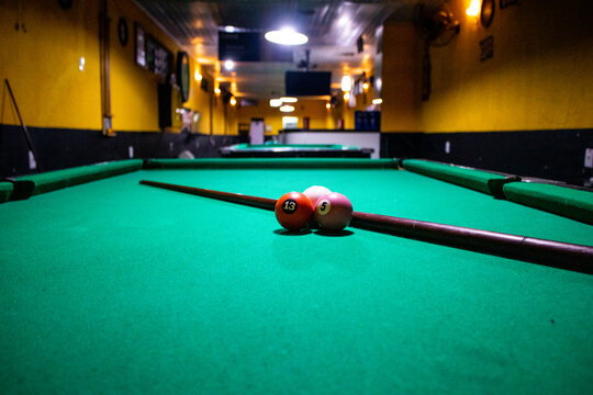 snooker bar with a beer 