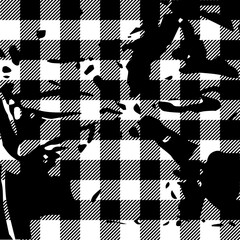 Grunge Plaid Vector Seamless Pattern