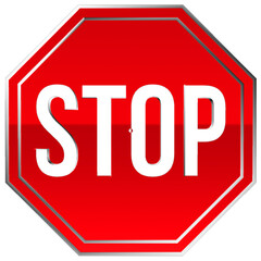 Red Stop Sign 3D Illustration
