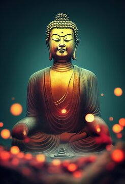 Buddha Meditating art - 3d illustration