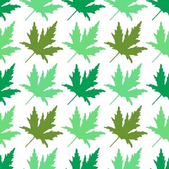 Obraz premium Autumn cartoon doodle seamless maple leaves pattern for wrapping paper and clothes print and kids