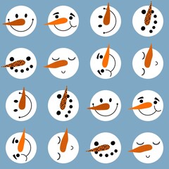 Winter ice snowman Christmas pattern for wrapping paper and Noel accessories and kids clothes print and fabrics
