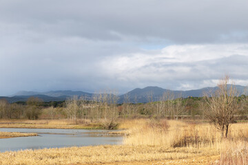 Autumnal view of Lake Sils, Girona.