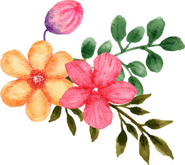 Naklejka premium pink and yellow flowers