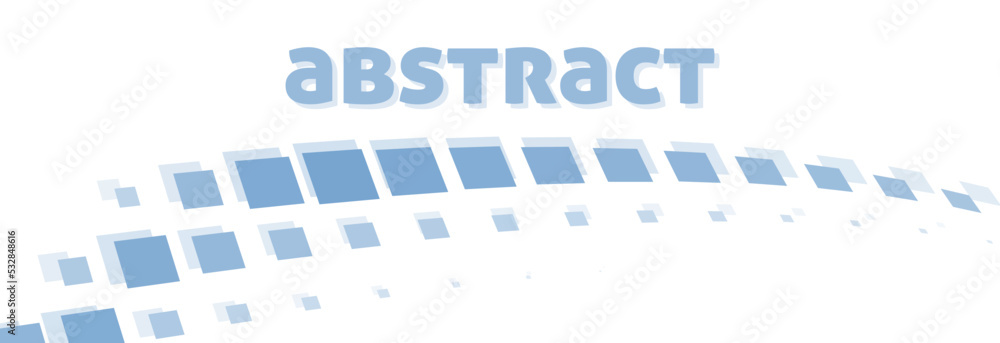 Poster Simple abstraction with blue dotted rows of squares