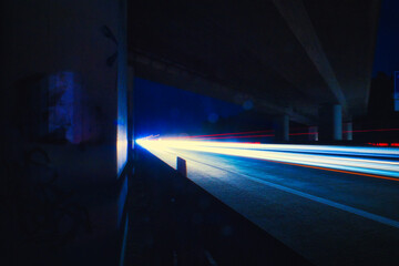 Speed Traffic - Highway at Night - Cars - Nachtverkehr auf Autobahn - Light Trails - Datenautobahn...