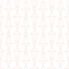 Seamless decorative pattern with lanterns. Repeated modern background for wallpaper, web, scrapbook, wrapping paper, digital design.