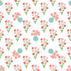 Seamless decorative pattern. Repeated modern floral background for wallpaper, web, scrapbook, wrapping paper, digital design.