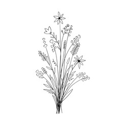 Bouquet of flowers. Vector illustration.