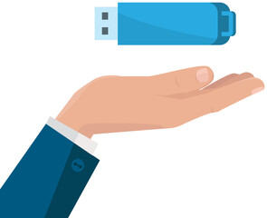Usb flash drive storage device that uses flash memory as medium and is connected to computer or other reader via USB interface. Modern technologies for data and information storage, database