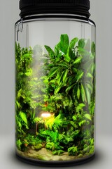A jungle inside a glass jar