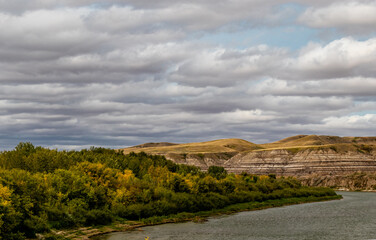 Badlands along the Red Deer river. Rosedale, Alberta, Canada