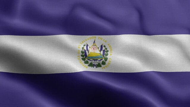 Flag Of El Salvador - El Salvador Flag High Detail - National flag El Salvador wave Pattern loopable Elements - Fabric texture and endless loop - Highly Detailed Flag - The flag of fluttering in the