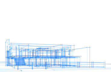 Architectural drawing vector 3d illustration