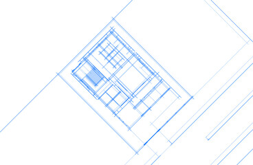 Architectural drawing vector 3d illustration