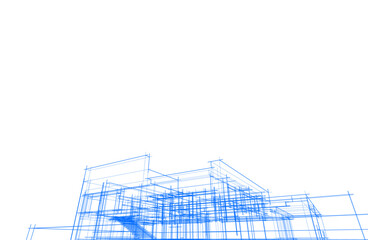 Architectural drawing vector 3d illustration