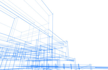 Architectural drawing vector 3d illustration