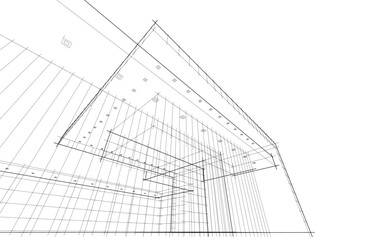 Architectural drawing vector 3d illustration