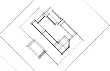 Architectural drawing vector 3d illustration