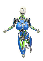 cyborg girl comic pose three