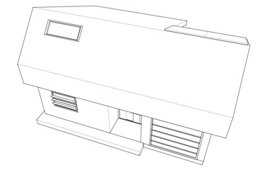 Architectural drawing vector 3d illustration