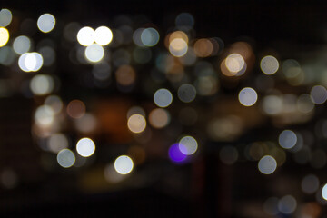 Fototapeta premium Bokeh Nocturno de la comunidad Vidigal, Rio de Janeiro - Brasil