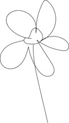 Flower with petals. Line drawing. Coloring. Tattoo. Vector illustration.