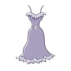 Black luxury fashionable cocktail gown dress isolated vector, haute couture vogue and glamour.