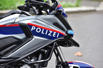 Police motorcycle in Linz