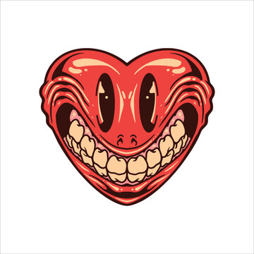 smile heart illustration vector design