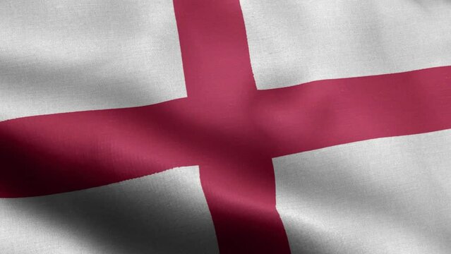Flag Of England - England Flag High Detail - National flag England wave Pattern loopable Elements - Fabric texture and endless loop - Highly Detailed Flag - The flag of fluttering in the wind