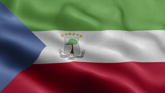 Flag Of Equatorial Guinea - Highly detailed animation of the Equatorial Guinea flag - Seamless loop - Highly Detailed Flag - The flag of fluttering in the wind - Highly detailed animation of the flag