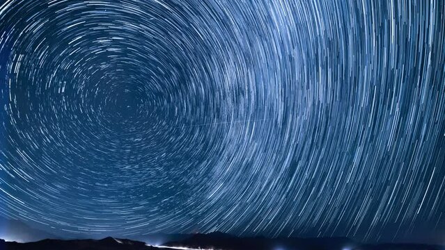 Star Trails Perseid Meteor Shower 15mm North Sky Sierra Nevada Mountains California USA