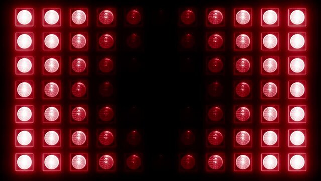 flashing Led wall light. Animation of flashing light bulbs on led wall or projectors for stage lights. Flashes on 26 different screens  4K video