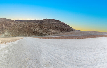dried salt of a salt sea at Badwater, death valley