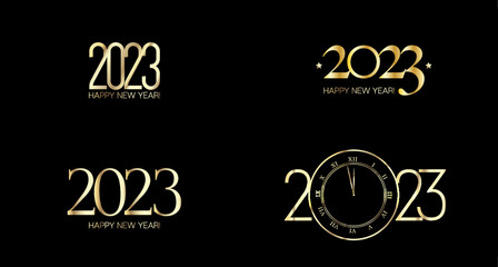 2023 Happy New Year Border Design. Winter Holiday Celebration Poster.