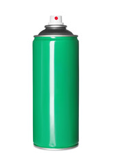 Green can of spray paint isolated on white