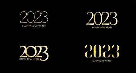 2023 Happy New Year Frame Design. Winter Holiday Celebration Poster.