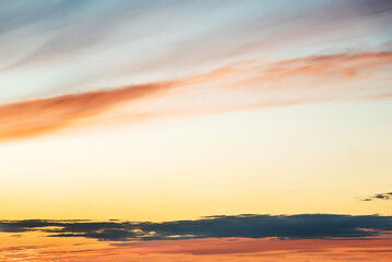 beautiful colorful sunset sky with clouds