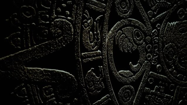 Mayan Stone Seal in the Dark
