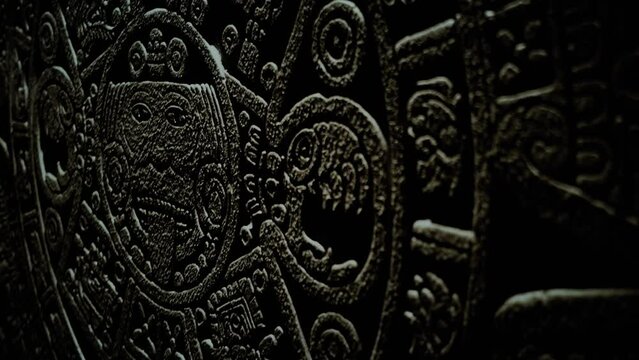 Mayan Stone Calendar in the Dark