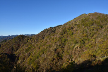 Fototapeta na wymiar Climbing mountains in Autumn, Nikko, Tochigi, Japan 