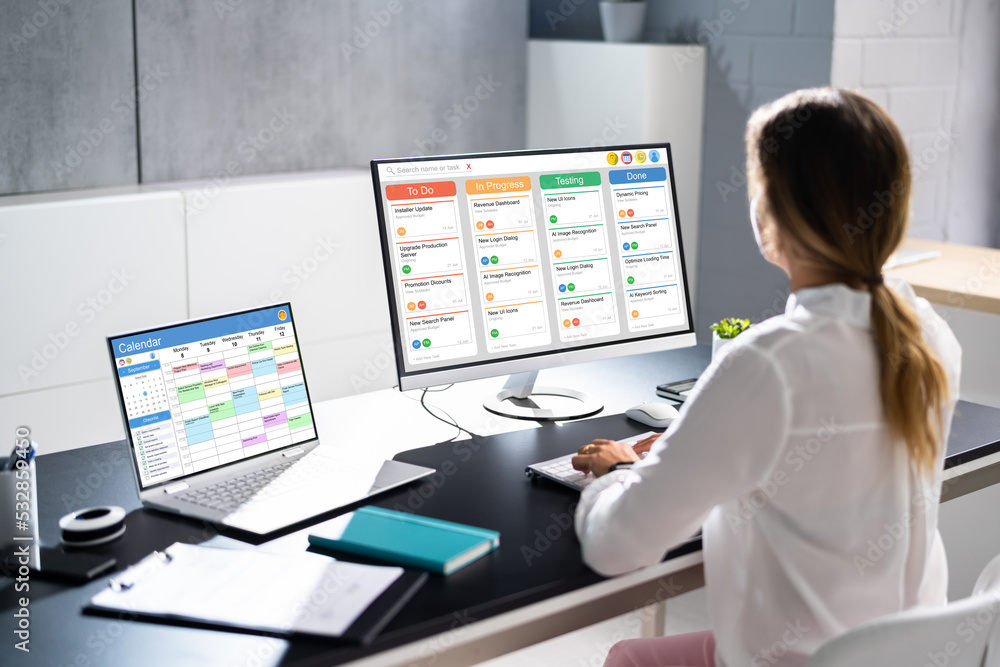 Poster digital calendar schedule software in office