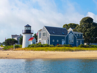 Hyannis Harbor Lighthouse was built in 1849 at Hyannis Harbor in Lewis Bay, village of Hyannis,...