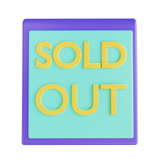 3D illustration Sold out