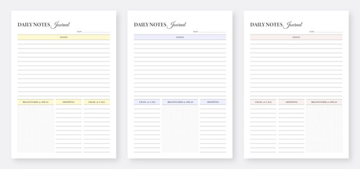 Daily notes journal template design © best-design