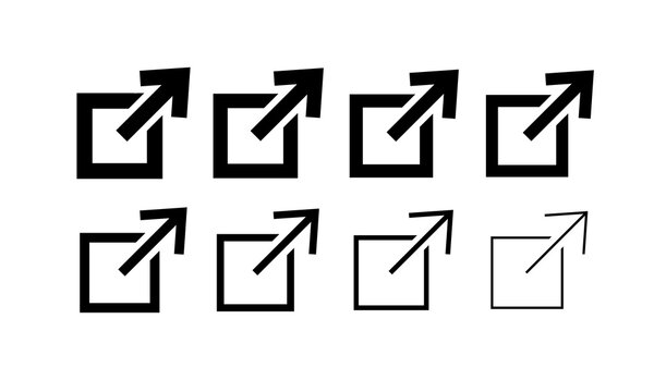 External link icon set. link icon vector. hyperlink symbol on white background.