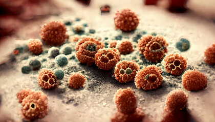  Pathogenic Polioviruses illustration - obrazy, fototapety, plakaty